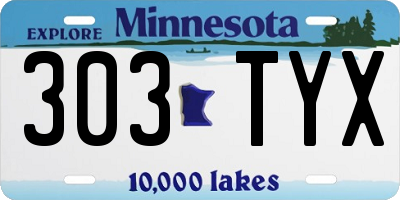 MN license plate 303TYX
