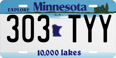 MN license plate 303TYY