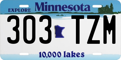 MN license plate 303TZM