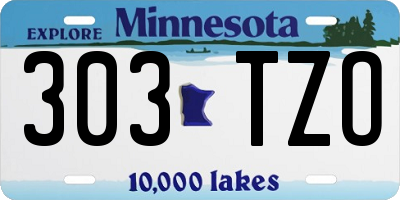 MN license plate 303TZO