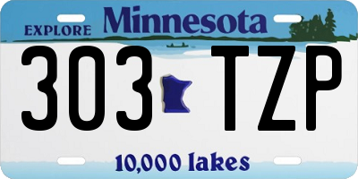 MN license plate 303TZP