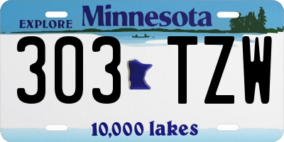 MN license plate 303TZW