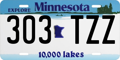 MN license plate 303TZZ