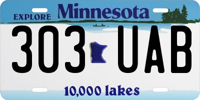 MN license plate 303UAB