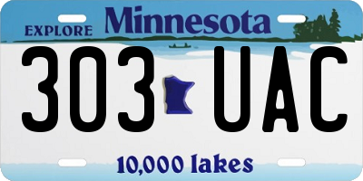 MN license plate 303UAC