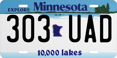MN license plate 303UAD