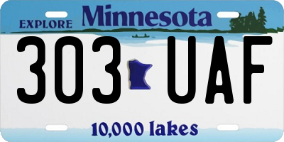 MN license plate 303UAF