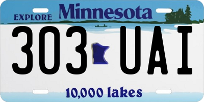 MN license plate 303UAI