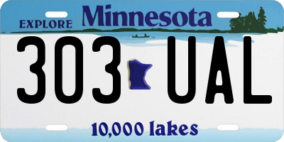 MN license plate 303UAL