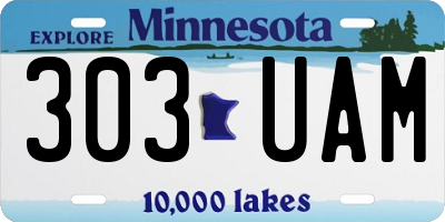 MN license plate 303UAM