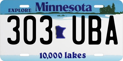 MN license plate 303UBA