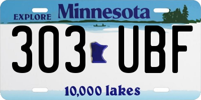 MN license plate 303UBF