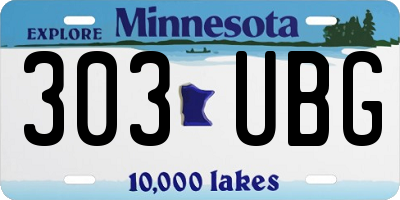 MN license plate 303UBG