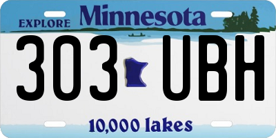 MN license plate 303UBH