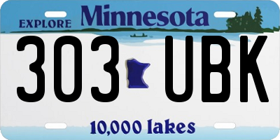 MN license plate 303UBK