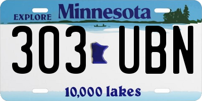 MN license plate 303UBN