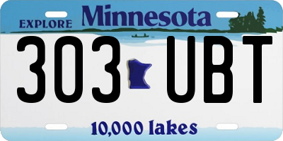 MN license plate 303UBT