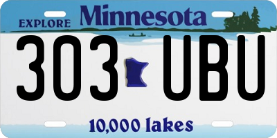MN license plate 303UBU