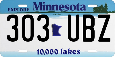 MN license plate 303UBZ