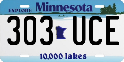 MN license plate 303UCE