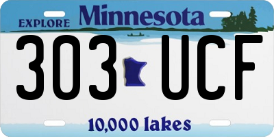 MN license plate 303UCF