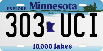 MN license plate 303UCI