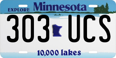MN license plate 303UCS