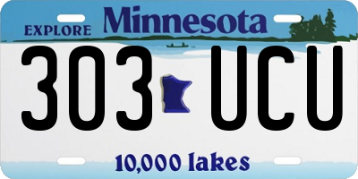 MN license plate 303UCU