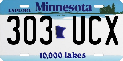 MN license plate 303UCX