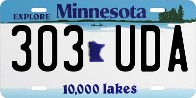 MN license plate 303UDA