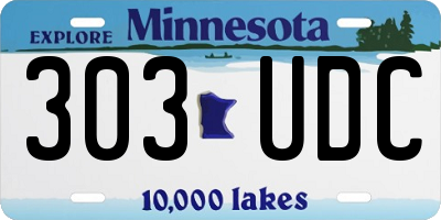 MN license plate 303UDC