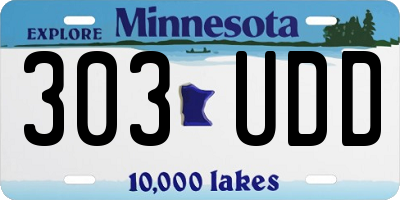 MN license plate 303UDD