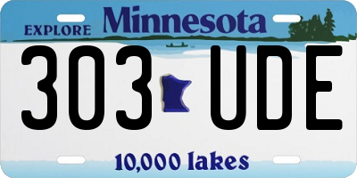 MN license plate 303UDE