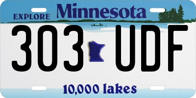 MN license plate 303UDF