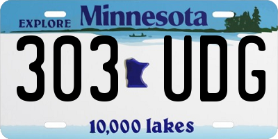 MN license plate 303UDG