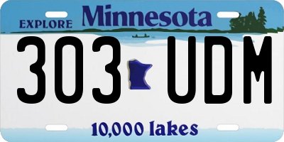 MN license plate 303UDM