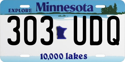 MN license plate 303UDQ