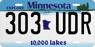 MN license plate 303UDR