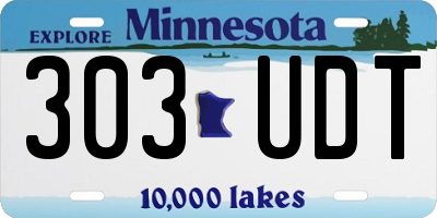 MN license plate 303UDT