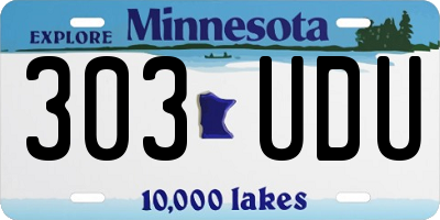 MN license plate 303UDU