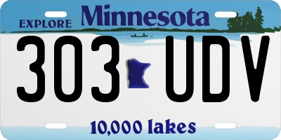 MN license plate 303UDV