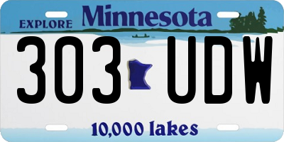 MN license plate 303UDW