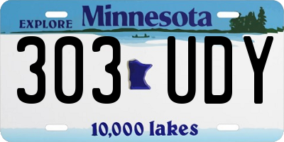 MN license plate 303UDY
