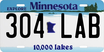 MN license plate 304LAB