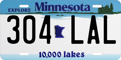 MN license plate 304LAL