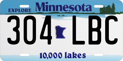 MN license plate 304LBC