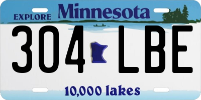 MN license plate 304LBE