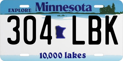 MN license plate 304LBK