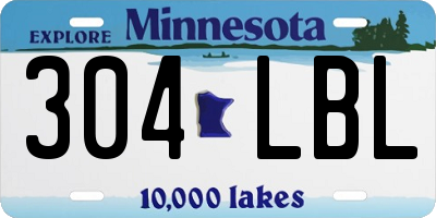 MN license plate 304LBL