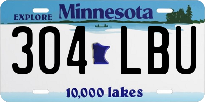 MN license plate 304LBU